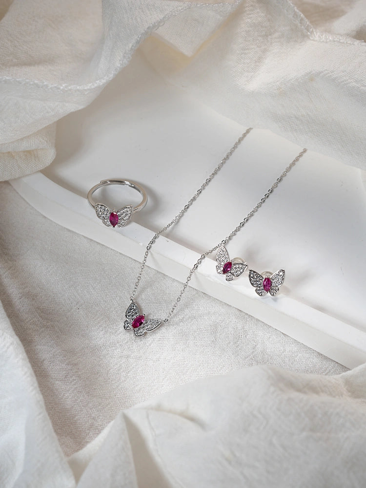 S925 Sterling Silver Lab-Created Ruby Stud Earrings | Bespoke Moment
