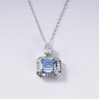 S925 Sterling Silver Blue Sapphire Necklace | Bespoke Moment