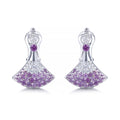 Lab-Grown Padparadscha Sapphire Fan Drop Earrings – S925 Sterling Silver | Bespoke Moment