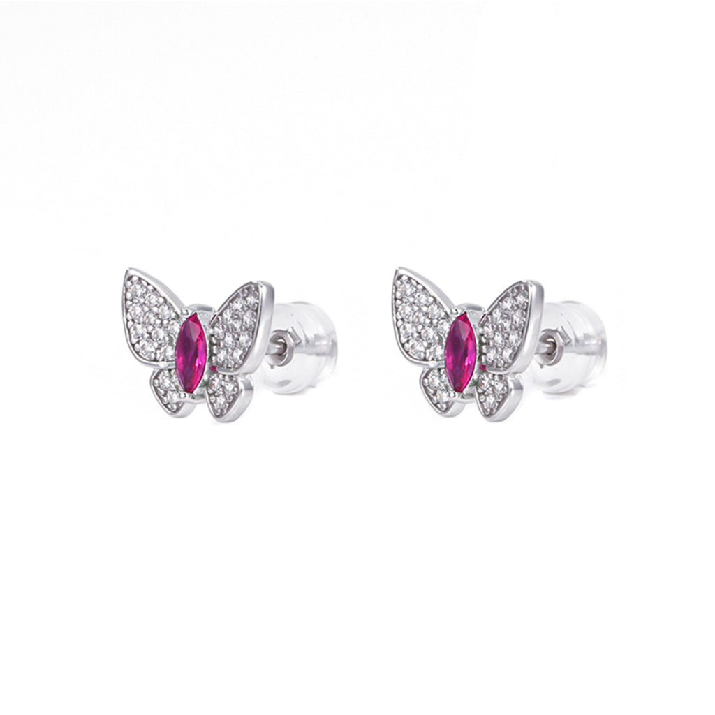 S925 Sterling Silver Lab-Created Ruby Stud Earrings | Bespoke Moment