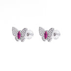 S925 Sterling Silver Lab-Created Ruby Stud Earrings | Bespoke Moment