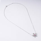 S925 Sterling Silver Padparadscha Sapphire Flower Necklace | Bespoke Moment