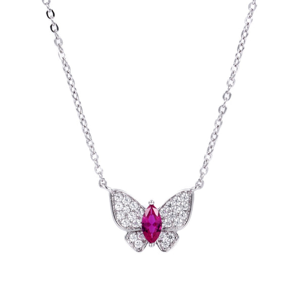 S925 Sterling Silver Lab-Created Ruby Necklace | Bespoke Moment