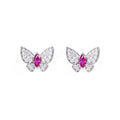 S925 Sterling Silver Lab-Created Ruby Stud Earrings | Bespoke Moment