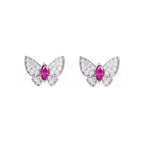 S925 Sterling Silver Lab-Created Ruby Stud Earrings | Bespoke Moment