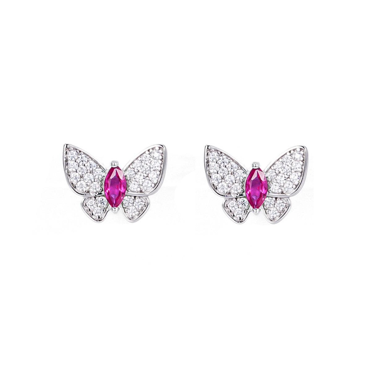 S925 Sterling Silver Lab-Created Ruby Stud Earrings | Bespoke Moment