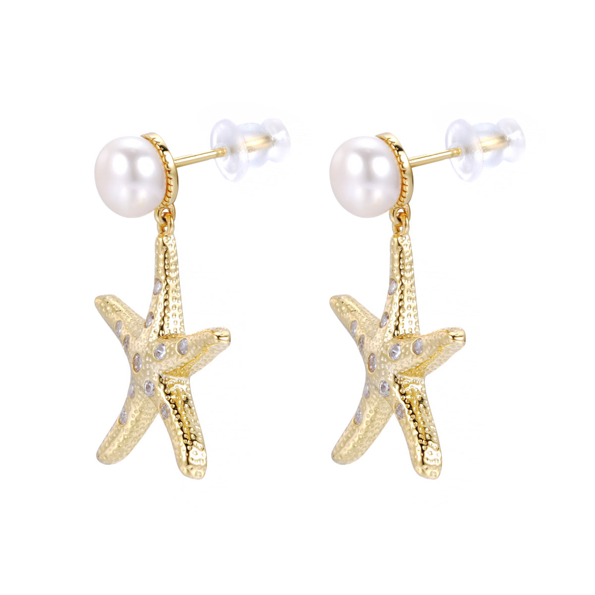 Freshwater Pearl Starfish Earrings – S925 Sterling Silver | Bespoke Moment