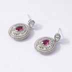 S925 Sterling Silver Lab-Created Ruby Drop Earrings | Bespoke Moment