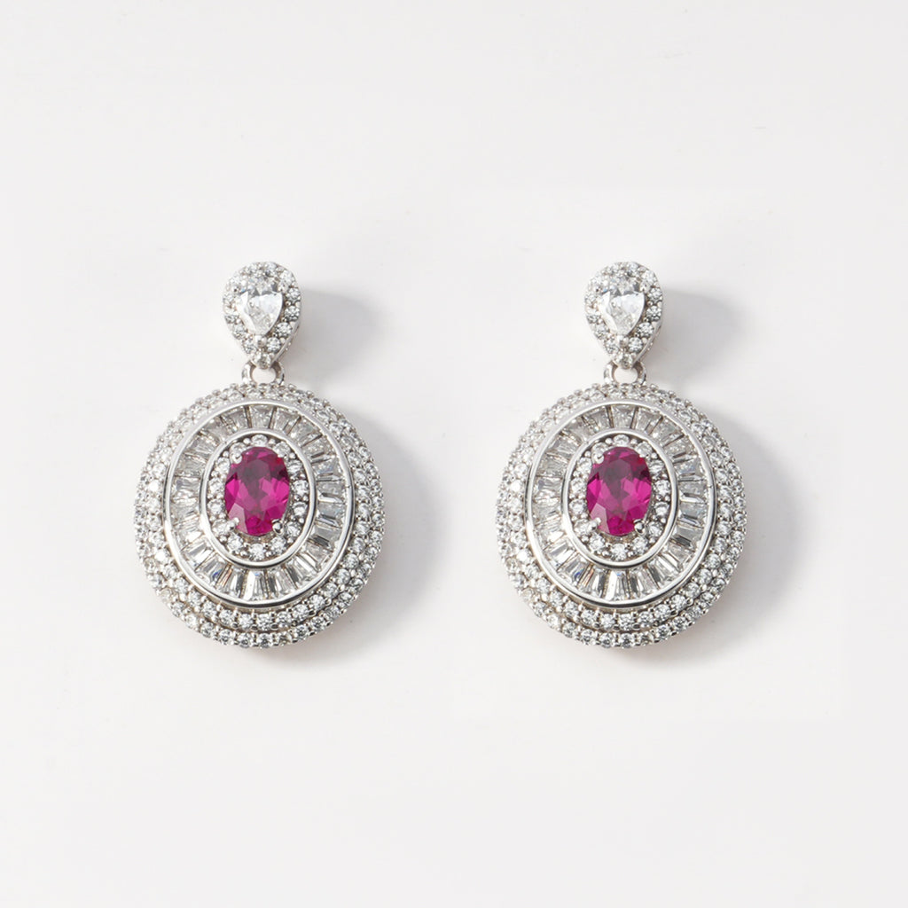 S925 Sterling Silver Lab-Created Ruby Drop Earrings | Bespoke Moment