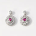 S925 Sterling Silver Lab-Created Ruby Drop Earrings | Bespoke Moment