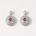 S925 Sterling Silver Lab-Created Ruby Drop Earrings | Bespoke Moment