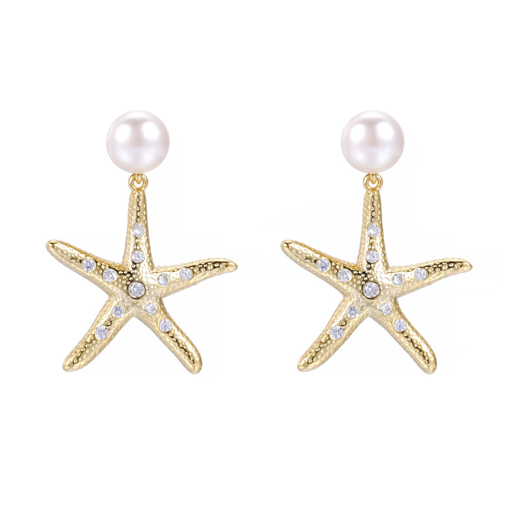 Freshwater Pearl Starfish Earrings – S925 Sterling Silver | Bespoke Moment