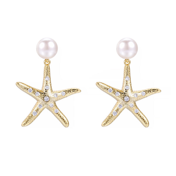 Freshwater Pearl Starfish Earrings – S925 Sterling Silver | Bespoke Moment