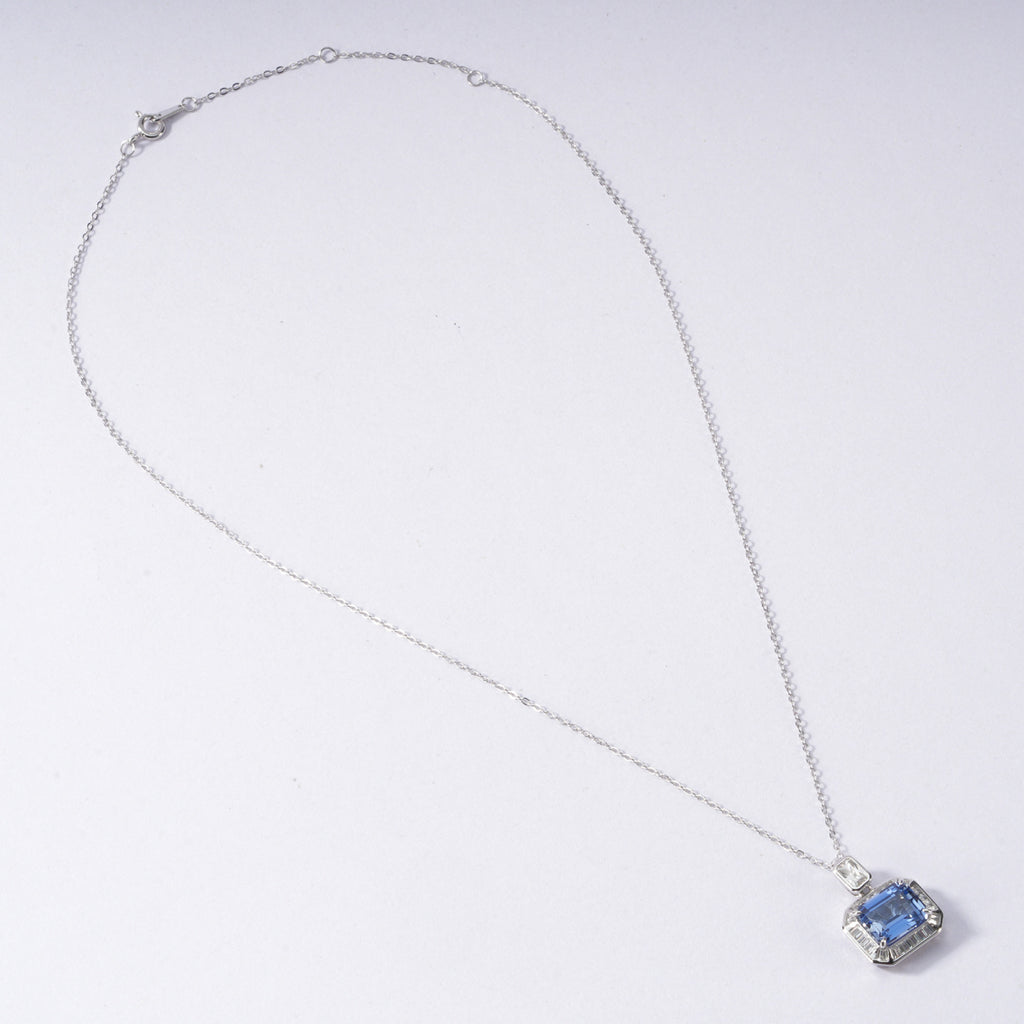 S925 Sterling Silver Blue Sapphire Necklace | Bespoke Moment