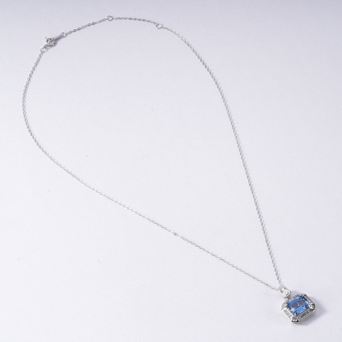 S925 Sterling Silver Blue Sapphire Necklace | Bespoke Moment
