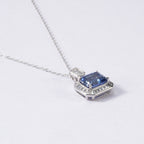 S925 Sterling Silver Blue Sapphire Necklace | Bespoke Moment