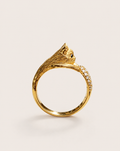 Custom 18K Gold Pet Cat Ring with Natural Diamonds | Bespoke Moment