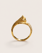 Custom 18K Gold Pet Cat Ring with Natural Diamonds | Bespoke Moment