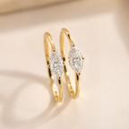 9K Gold - 0.5ct - Marquise Diamond Ring  | Bespoke Moment Recommendation