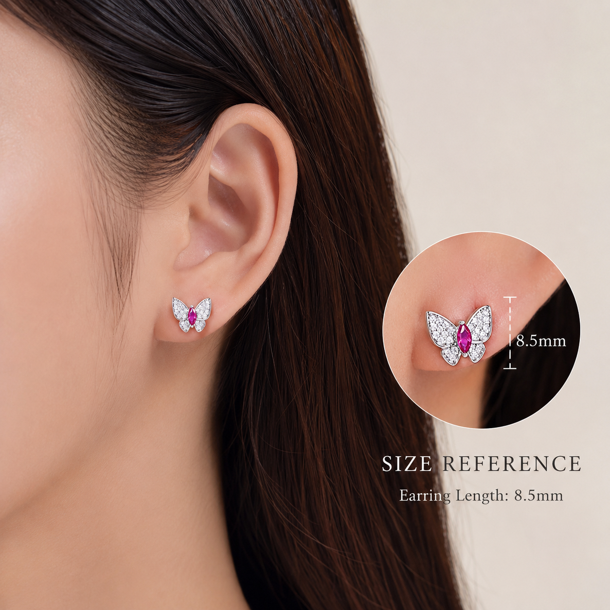 S925 Sterling Silver Lab-Created Ruby Stud Earrings | Bespoke Moment