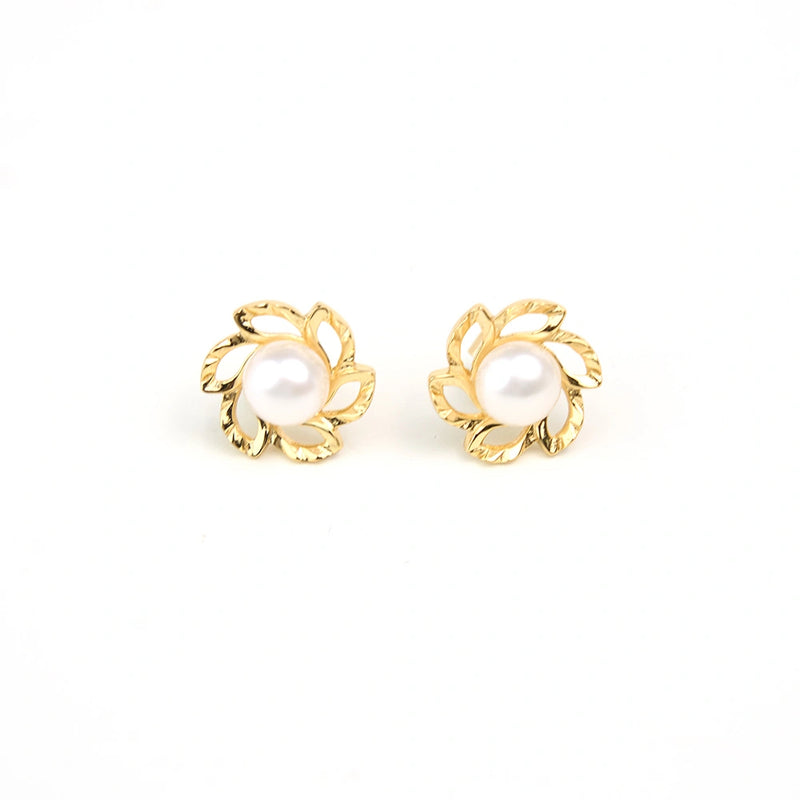 Freshwater Pearl Floral Stud Earrings | Bespoke Moment Gifts Selection