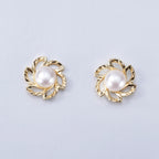 Freshwater Pearl Floral Stud Earrings | Bespoke Moment Gifts Selection