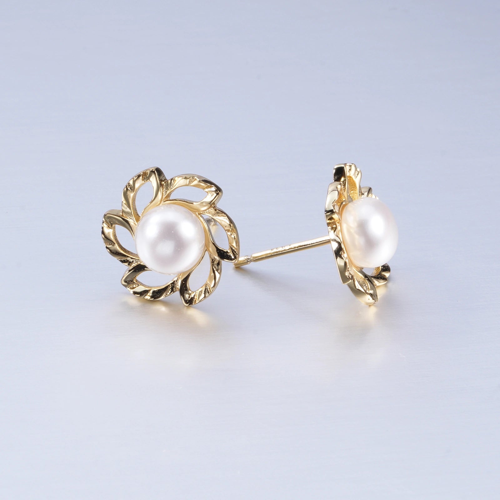 Freshwater Pearl Floral Stud Earrings | Bespoke Moment Gifts Selection