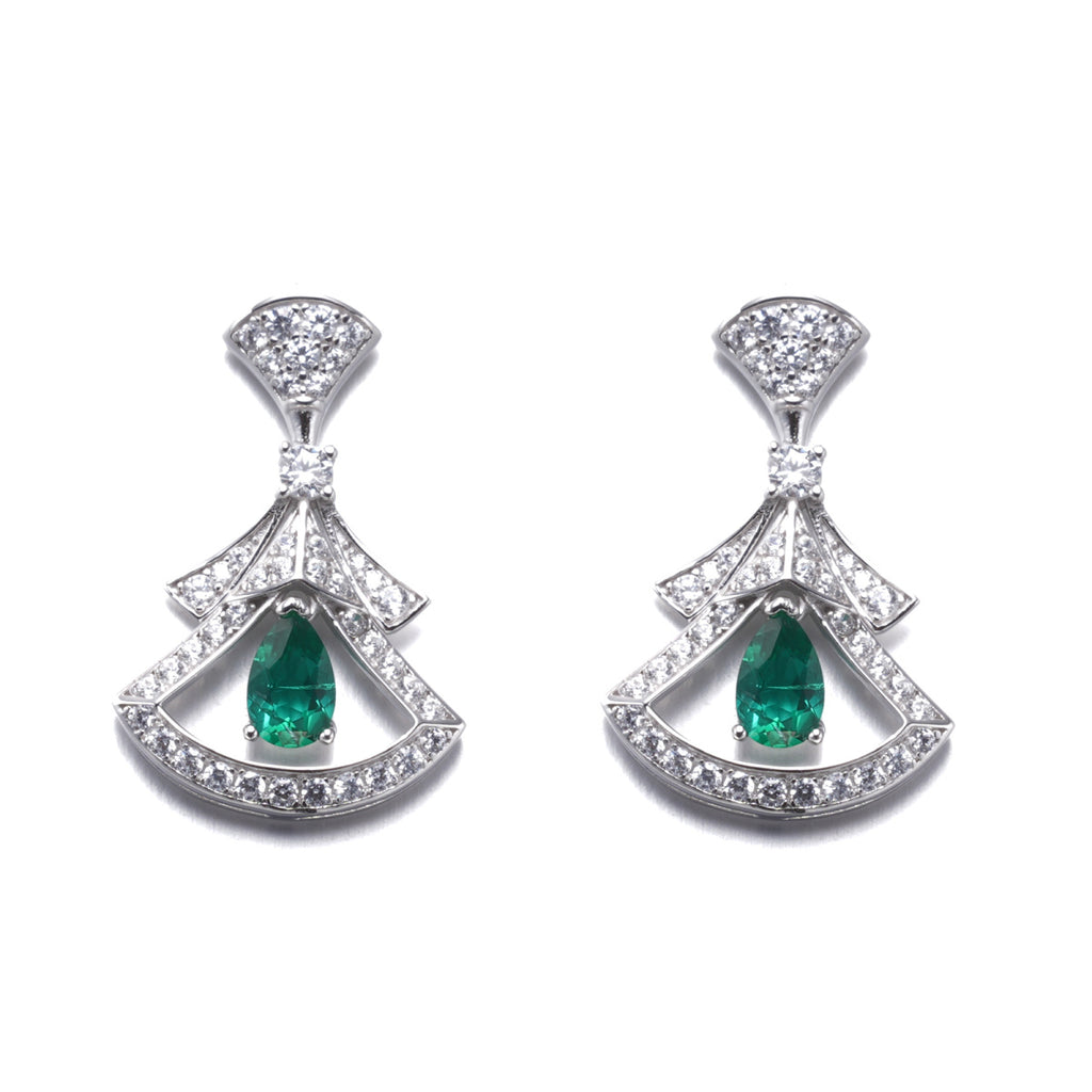 Emerald Drop Earrings – S925 Sterling Silver | Bespoke Moment Gifts Selection