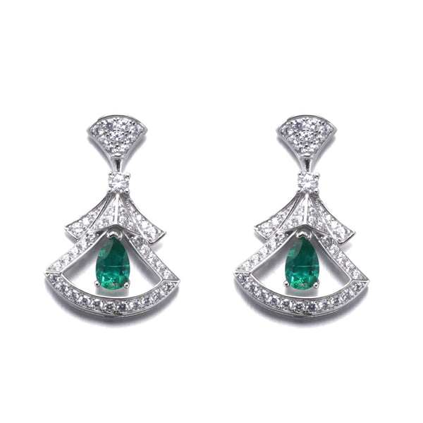 Emerald Drop Earrings – S925 Sterling Silver | Bespoke Moment Gifts Selection