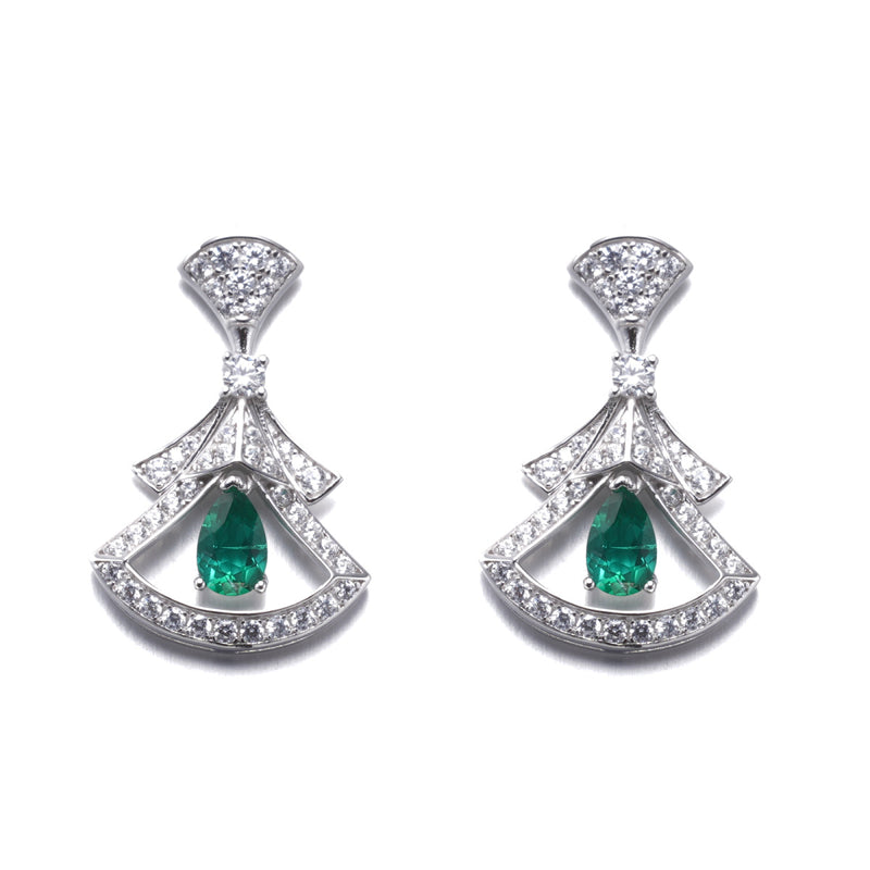 Emerald Drop Earrings – S925 Sterling Silver | Bespoke Moment Gifts Selection