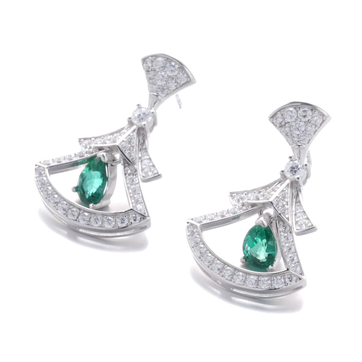 Emerald Drop Earrings – S925 Sterling Silver | Bespoke Moment Gifts Selection