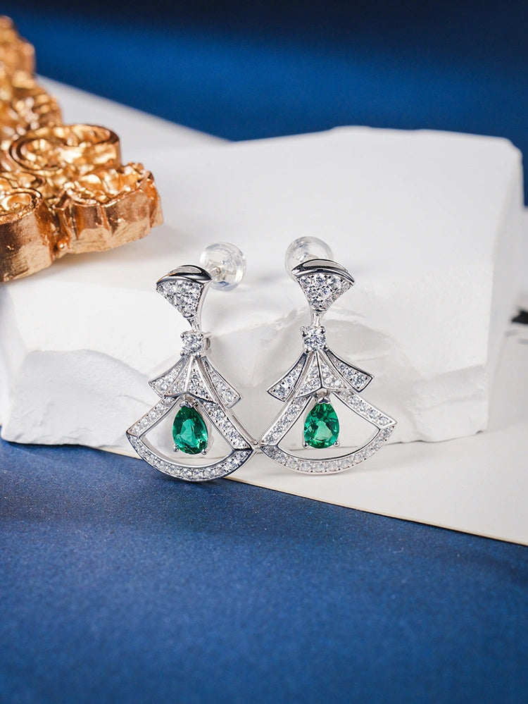 Emerald Drop Earrings – S925 Sterling Silver | Bespoke Moment Gifts Selection