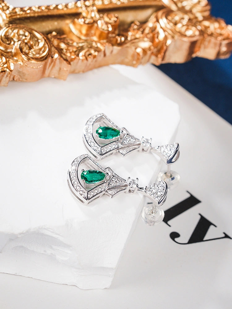 Emerald Drop Earrings – S925 Sterling Silver | Bespoke Moment Gifts Selection