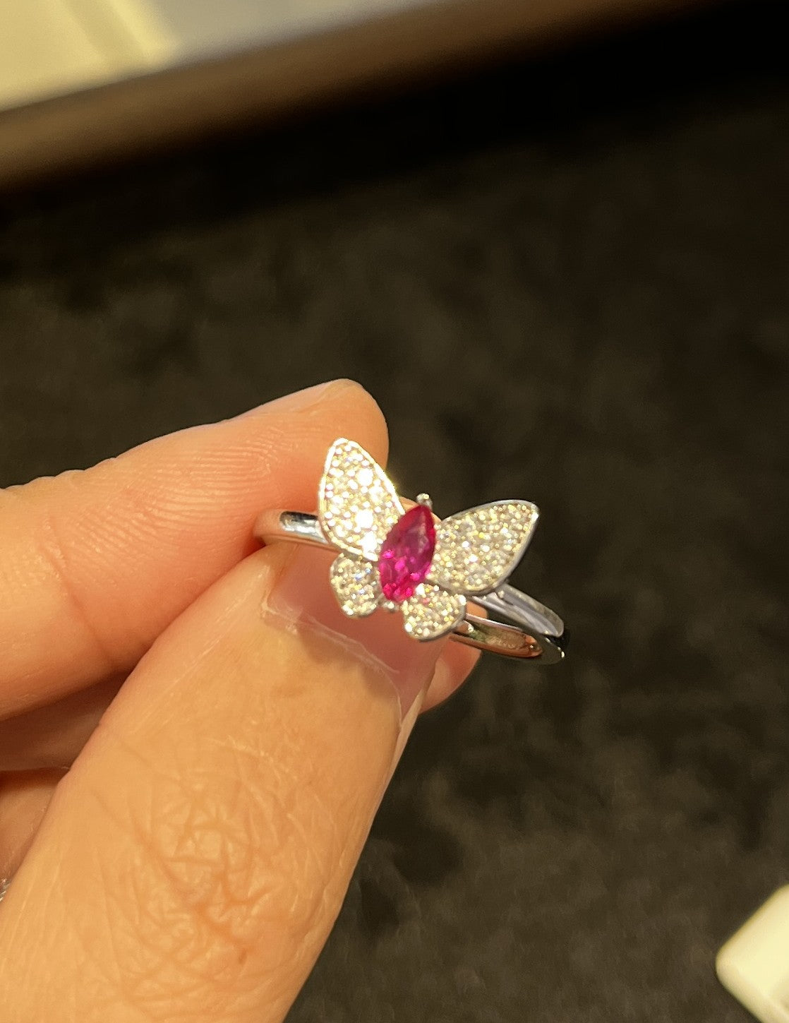 Ruby Butterfly Ring – S925 Sterling Silver| Bespoke Moment Gifts Selection