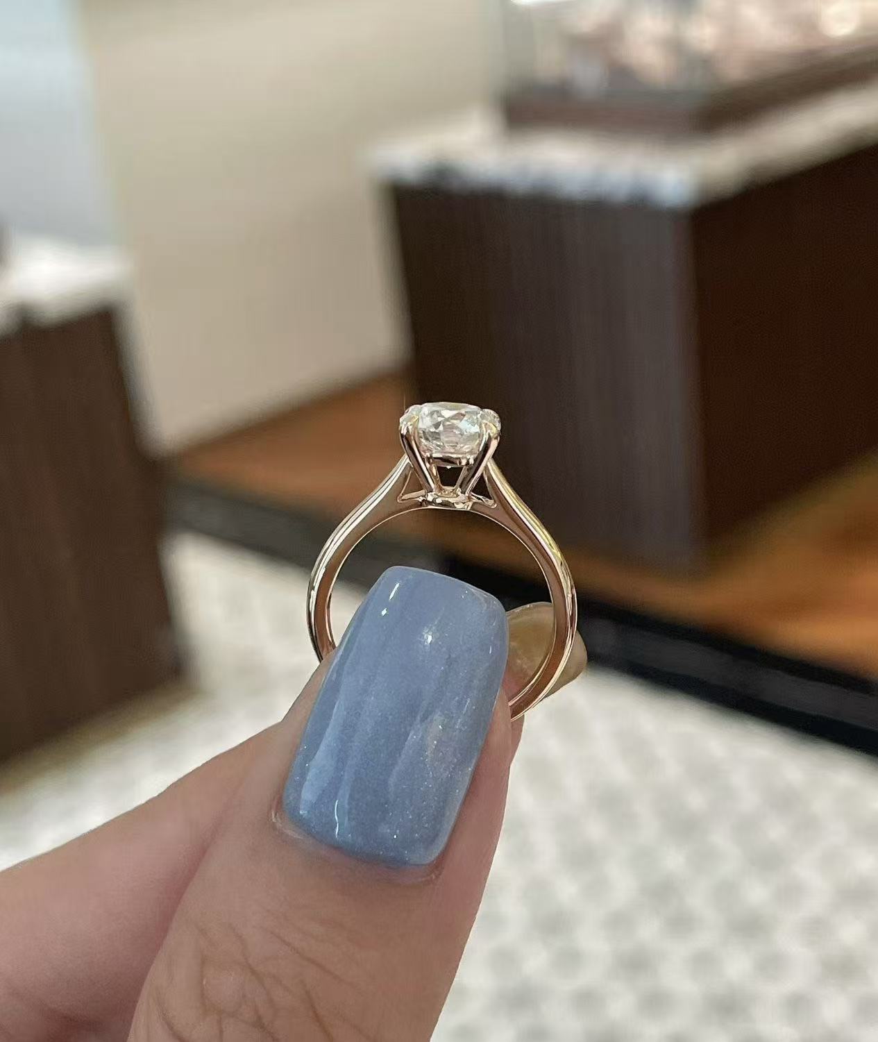 18K White Gold Round Diamond Solitaire Ring | Bespoke Moment