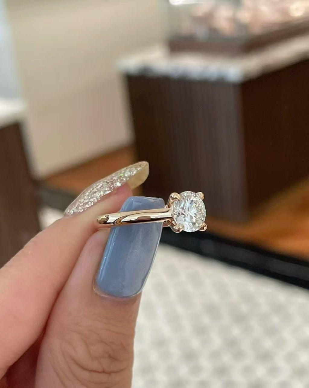 18K White Gold Round Diamond Solitaire Ring | Bespoke Moment