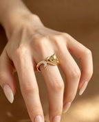 Custom 18K Gold Pet Cat Ring with Natural Diamonds | Bespoke Moment